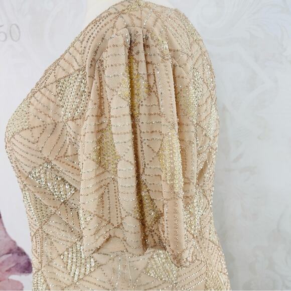 Night Scene beaded mother of the bride or groom dress cream 4XL - Picture 6 of 12